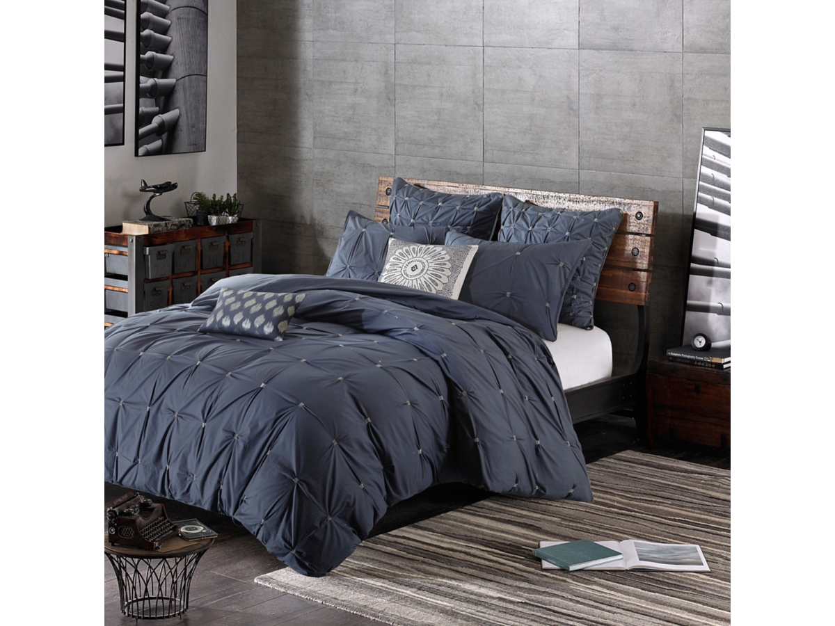 8-Piece Casey Navy Essential Comforter Set, Twin