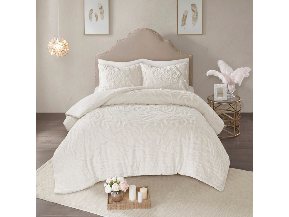 Cecily 3-Piece Tufted Cotton Chenille Medallion King/California