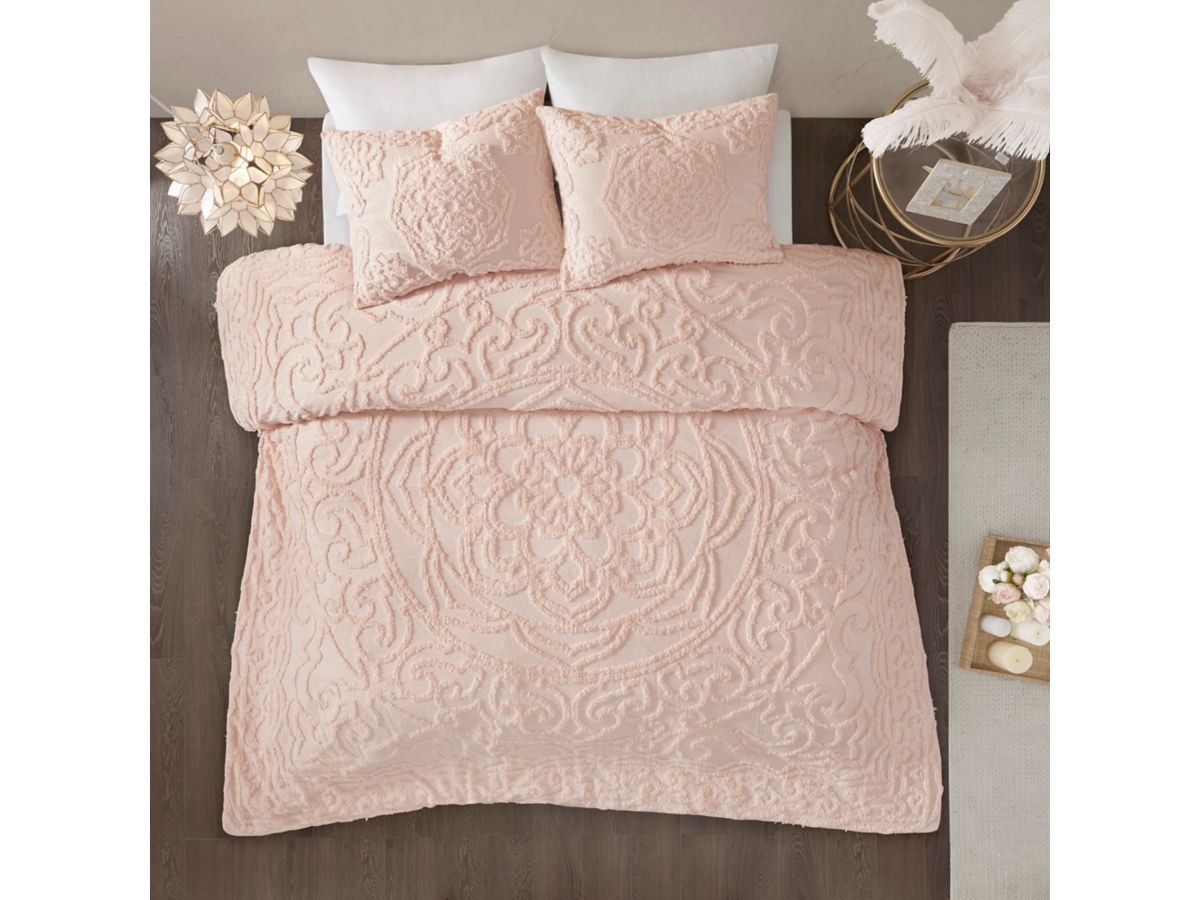 Cecily Tufted Cotton Chenille buy Medallion Duvet Cover Set