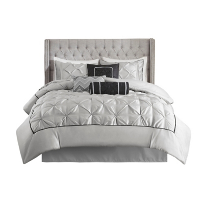 JLA Home Laurel Comforter Set, Gray, large