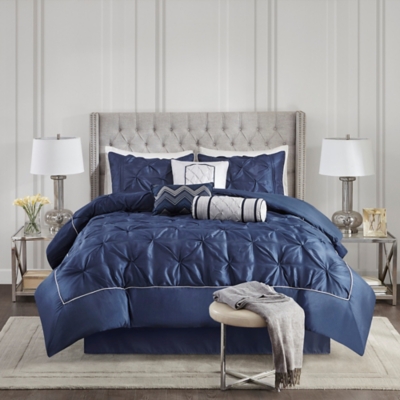 JLA Home Laurel Comforter Set, Navy, large