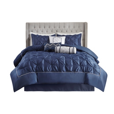 JLA Home Laurel Comforter Set, Navy, large