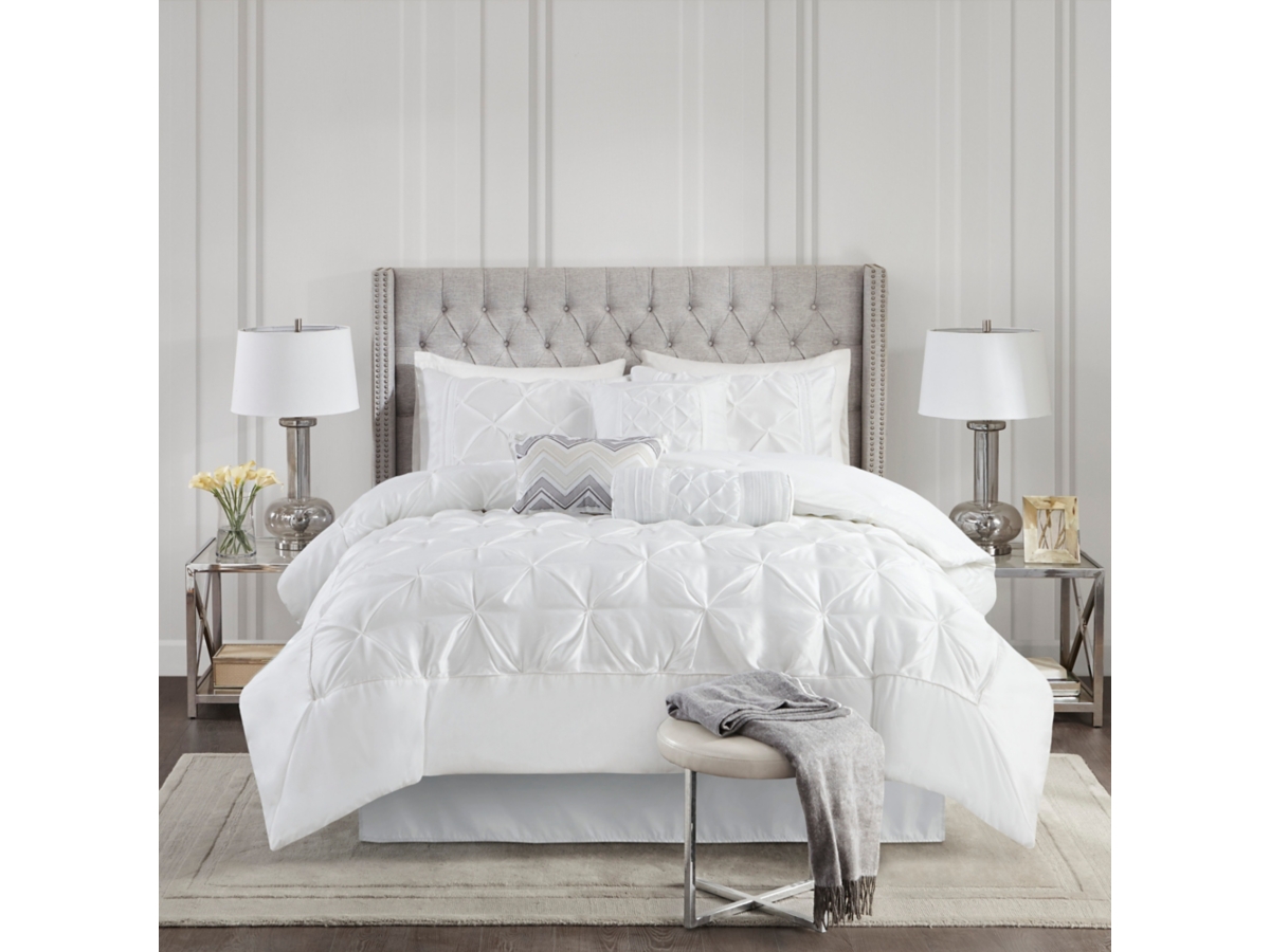 掛け布団 7点セット ホワイト フルサイズ Laurel 7 Piece Piedmont 7 Piece Tufted Full Comforter Set | Ashley