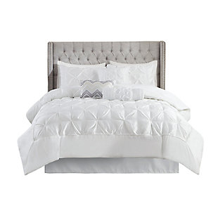 JLA Home Laurel Comforter Set, White, large