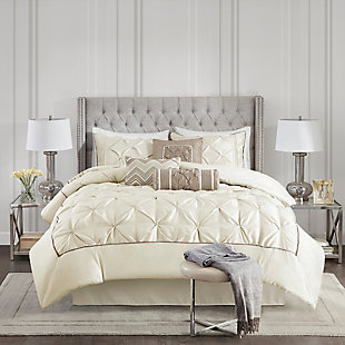 JLA Home Laurel Comforter Set, Ivory, rollover