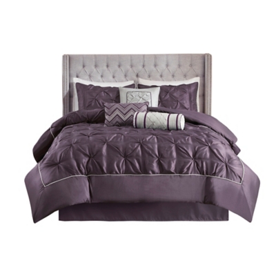 JLA Home Laurel Comforter Set, Plum, large