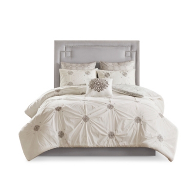 Signature Design by Ashley Bedding Sets Q426003F Full Meghdad Gray/White Reversible  Comforter Set, Arwood's Furniture