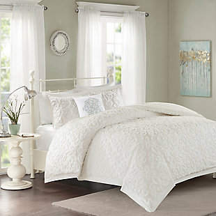 JLA Home Viola Comforter Set, White, large