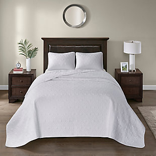 JLA Home Quebec Reversible Twin Bedspread Set, White, rollover