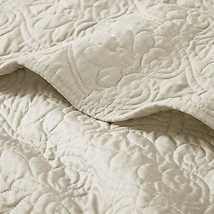 JLA Home Quebec 60x70" Oversized Quilted Throw, White, large