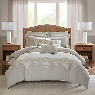 JLA Home Barely There Queen Comforter Set, Natural, rollover