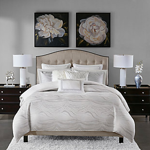 JLA Home Hollywood Glam Comforter Set, White, rollover