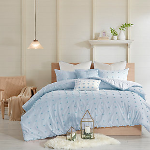 JLA Home Brooklyn Cotton Jacquard Twin/Twin XL Comforter Set, Blue, rollover