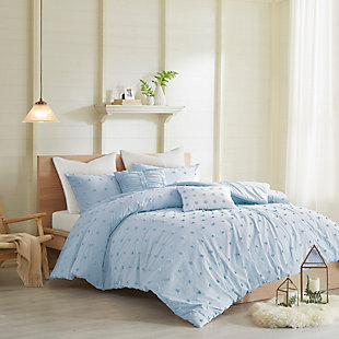 JLA Home Brooklyn Cotton Jacquard Twin/Twin XL Comforter Set, Blue, large