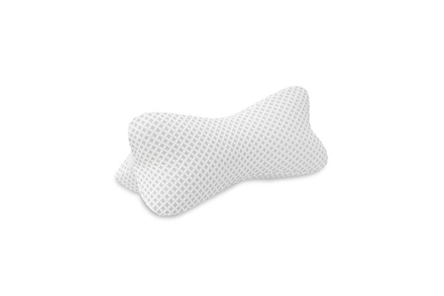 Receive targeted support wherever your body needs it with the Conforming Memory Foam Bone Pillow from SensorPEDIC®, featuring responsive, high density gel-infused memory foam that conforms to the body to provide pressure-relieving support and comfort. The super-soft, circular-knit fabric cover adds a layer of luxurious softness and enhances breathability to help you stay comfortable. This pillow is ideal for those seeking targeted support for neck, lumbar, legs, and more. The elastic strap allows you to easily attach to a chair or suitcase while on the go. This convenient pillow is perfect for use while relaxing at home, riding in a car, or traveling.MUTLI-USE SUPPORT- Best used for neck, lumbar, cervical, or knee support | SUPPORTIVE MEMORY FOAM- Gel-infused memory foam conforms to the head and neck to provide pressure-relieving support | LUXURY SOFT COVER- Super-soft, circular-knit fabric cover adds a layer of smooth softness and enhances breathability | ZIPPERED COVER- Removable cover zips off for easy cleaning | ELASTIC STRAP- Elastic strap allows pillow to attach to a chair or suitcase while on the go | Made of 100% Polyester | 100% Memory Foam Fill | Imported