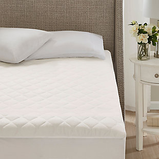 Sleep in warmth and comfort with the Beautyrest 100% Cotton Heated Mattress Pad. Using Secure Comfort Technology, this electric mattress pad features 20 heat settings that provide maximum warmth and comfort, as well as a ten hour shut-off timer for safety. The polyester and hypoallergenic filling offers soft and clean comfort, providing excellent warmth, comfort and safety through the night.Made of 100% cotton | Hypoallergenic polyester fill | 20 heat settings; 10-hour auto shut-off | Virtually eliminates electro-magnetic field emissions | Fits mattresses up to 21" | Controller works with smart home outlets and automatic timers | Manufacturer's 5-year warranty | Machine washable | Imported