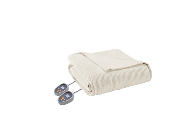 Nestle into the Beautyrest Electric Micro Fleece Heated Blanket with Secure Comfort Technology. Designed to virtually eliminate electromagnetic field emissions, this blanket features a ten hour auto shut-off timer and a 20 setting temperature control to ensure your safety. Soft flexible wires and ultra-soft micro fleece fabric provide exceptional comfort and warmth.Made of polyester | 10 hour auto shut-off | 20 setting temperature control | Controller works with smart home outlets and automatic timers | Virtually eliminates electro magnetic field emissions | Manufacturer's 5-year warranty | Machine washable | Imported
