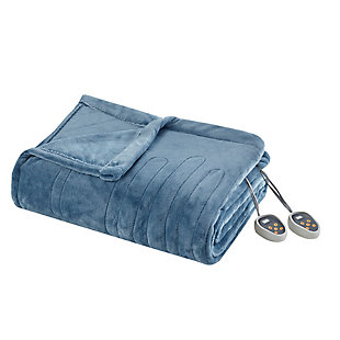 Beautyrest Full Heated Blanket, Sapphire Blue, rollover