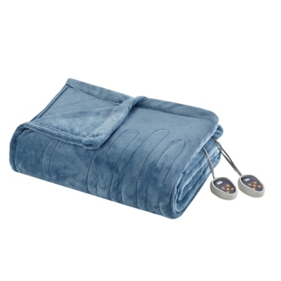 Beautyrest Full Heated Blanket, Sapphire Blue, large