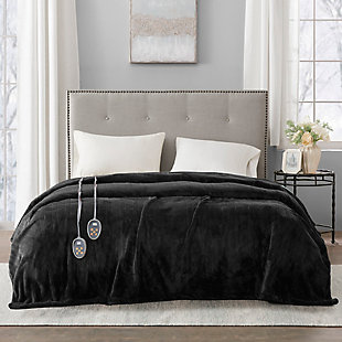 Beautyrest Full Heated Blanket, Black, rollover