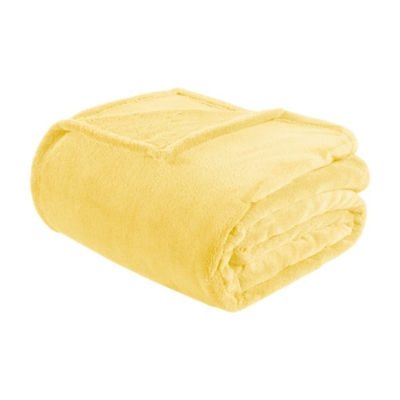 Intelligent Design Microlight plush Twin/Twin XL Oversized Blanket, Yellow, rollover