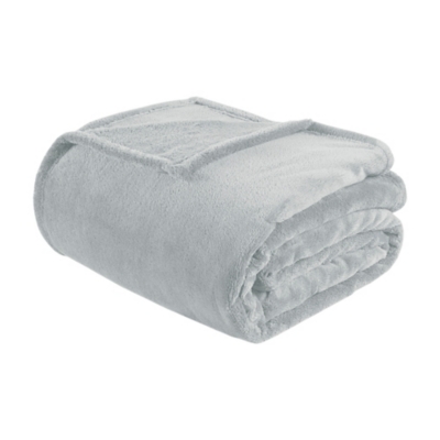 Intelligent Design Microlight plush Twin/Twin XL Oversized Blanket, Gray, rollover