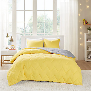 Intelligent Design Trixie Full/Queen Reversible Comforter Mini Set, Gray, rollover