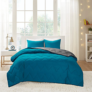 Intelligent Design Trixie King/California King Reversible Comforter Mini Set, Teal, rollover