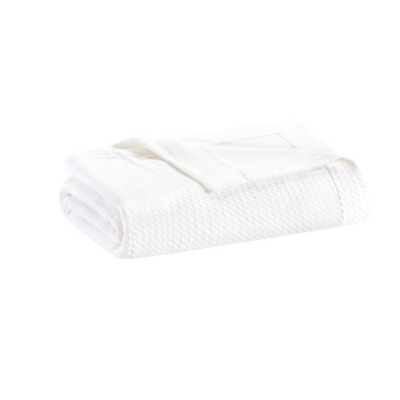 Madison Park Egyptian Cotton Twin Blanket, White, rollover