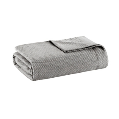 Madison Park Egyptian Cotton Twin Blanket, Gray, rollover