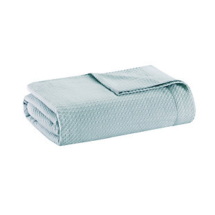 Wrap yourself up in the luxurious comfort of the Madison Park Egyptian cotton blanket. This ultra-soft blanket features reduced shrinkage, pilling and snagging for a durable, comfortable feel. The solid pattern of the blanket makes it easy to match with your existing casual decor. Machine washable, this blanket is perfect to place across your bed or sofa to keep warm and cozy all year round.Made of 100% Egyptian cotton | Tightly woven for reduced pilling and snagging | Breathable weave | Machine washable | Imported