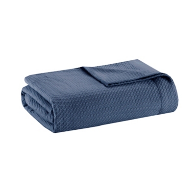 Madison Park Egyptian Cotton Full/Queen Blanket, Blue, rollover