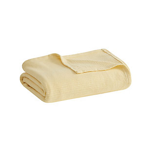 Madison Park Freshspun Twin Cotton Blanket, Yellow, large