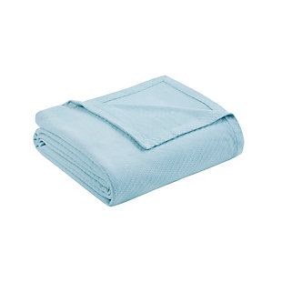 Madison Park Liquid Cotton Full/Queen Blanket, Blue, large