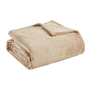 Madison Park Ultra Premium Plush Full/Queen Blanket, Tan, large