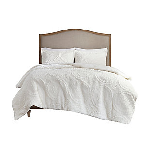 Madison Park Arya Full/Queen Medallion Ultra Plush Comforter Mini Set, Ivory, large