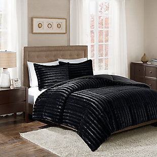 Madison Park Duke King/California King 3 Piece Comforter Set, Black, large