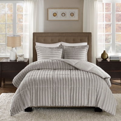 Madison Park Duke Full/Queen 3 Piece Comforter Set, Gray, rollover