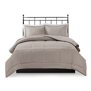 Madison Park Sarasota Full/Queen Microcell Down Alternative Comforter Mini Set, Taupe, large