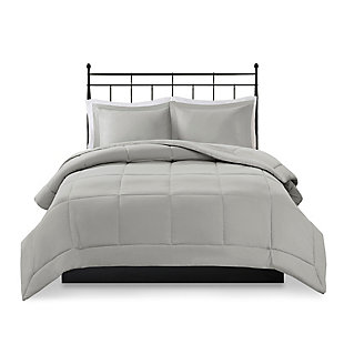 Madison Park Sarasota Full/Queen Microcell Down Alternative Comforter Mini Set, Gray, large