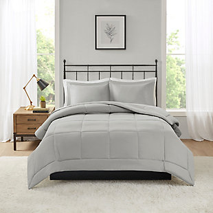 Madison Park Sarasota King/California King Microcell Down Alternative Comforter Mini Set, Gray, rollover