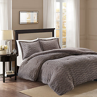 Madison Park King/California King Plush Down Alternative Comforter Mini Set, Gray, large