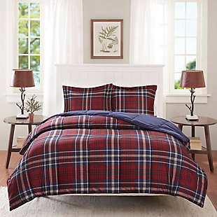 Madison Park Essentials Bernard Twin/Twin XL 3M Scotchgard Down Alternative Comforter Mini Set, Red, rollover