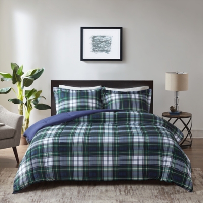 Madison Park Essentials Parkston Twin/Twin XL 3M Scotchgard Down Alternative All Season Comforter Set, Navy, rollover