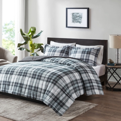 Madison Park Essentials Parkston Twin/Twin XL 3M Scotchgard Down Alternative All Season Comforter Set, Black/White, large