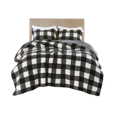 True North by Sleep Philosophy Brooks King Print Sherpa Down Alternative Comforter Set, , rollover