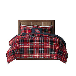 Woolrich Alton King Plush to Sherpa Down Alternative Comforter Set, Red Plaid, large