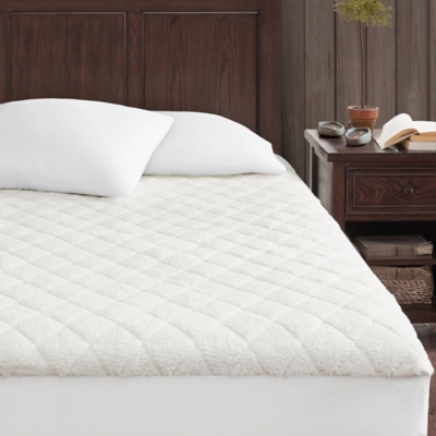 Sherpa heated best sale mattress pad