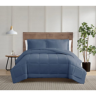 Truly Calm Silver Cool Down Alternative Full/Queen 3 Piece Comforter Set, Blue, rollover