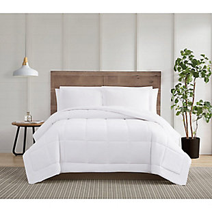 Truly Calm Silver Cool Down Alternative King 3 Piece Comforter Set, White, rollover